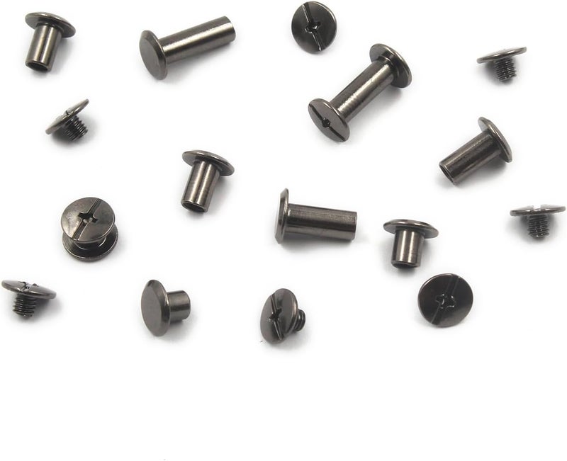 ALLOYPRO 120 Sets Chicago Screws with Hole Puncher and Screwdriver 3/16" Leather Rivets 7 Sizes Assorted Screw Rivet M5 Binding Screws for Decorate and Repair Leather Craft Belt Bookbinding Bag Purse - Image 4